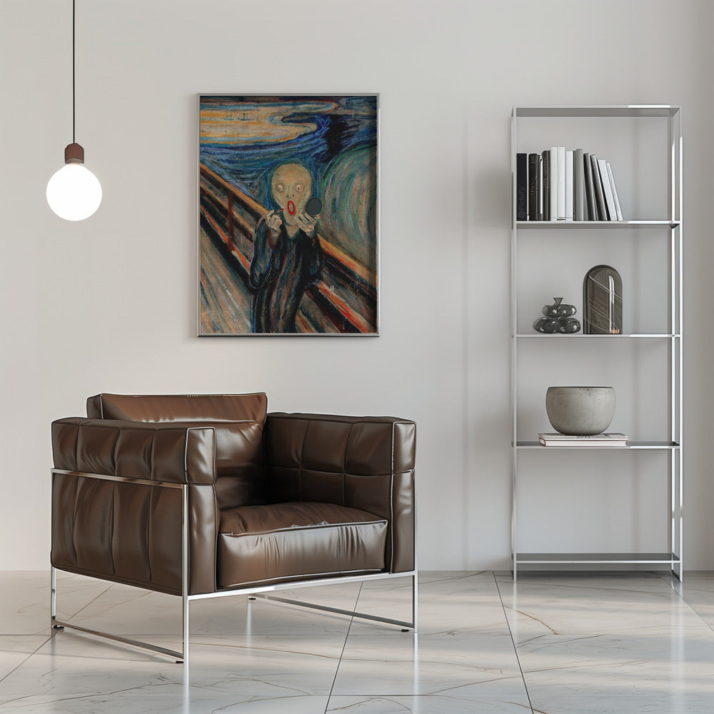 Expressive Screaming Figure Art Reworking Canvas Wall Art | Screaming Make Up