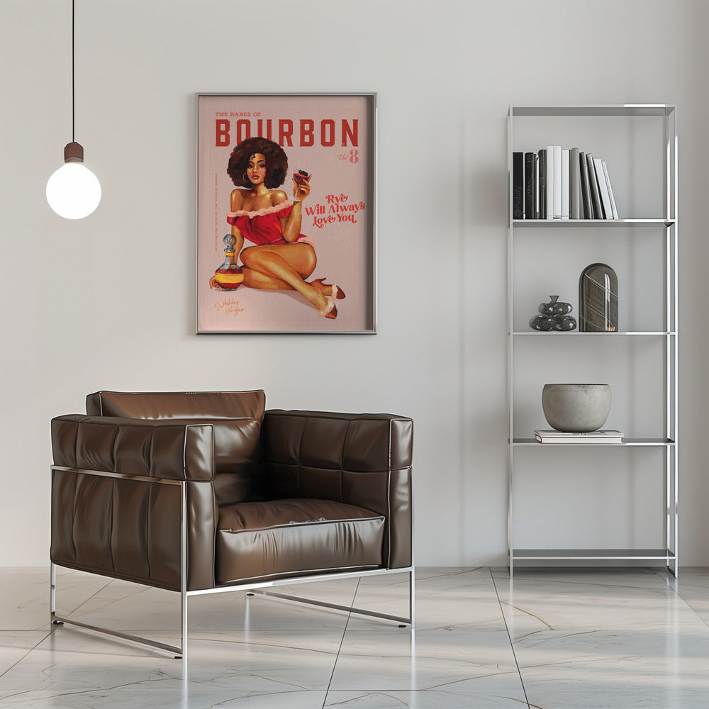 Décoration murale Pin-up vintage "Babes of Bourbon Vol 8" avec Afro