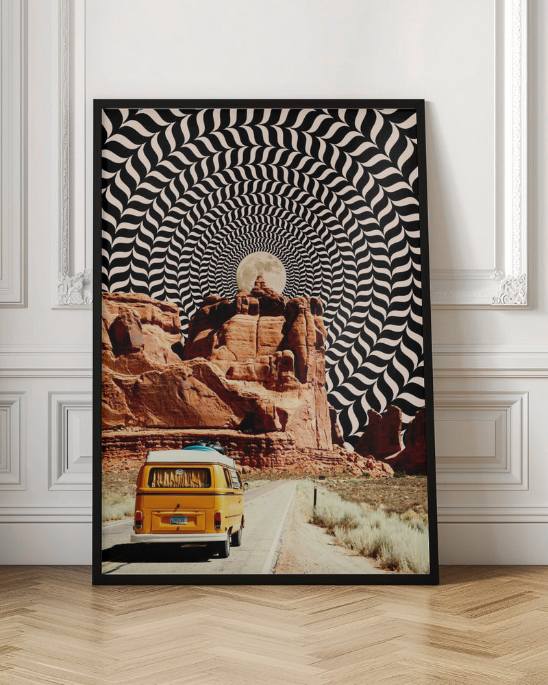 Surreal Desert Road Trip Optical Collage Canvas Wall Art | The Real Road Trip