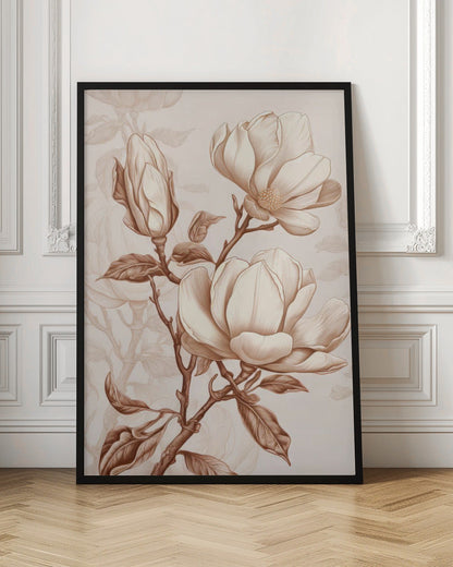 Décoration murale Fleurs beiges 1