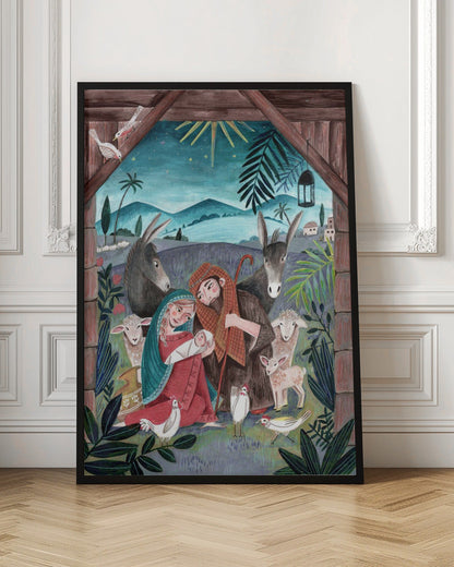 Wall art Christmas with Mary and baby Jesus Canvas Print