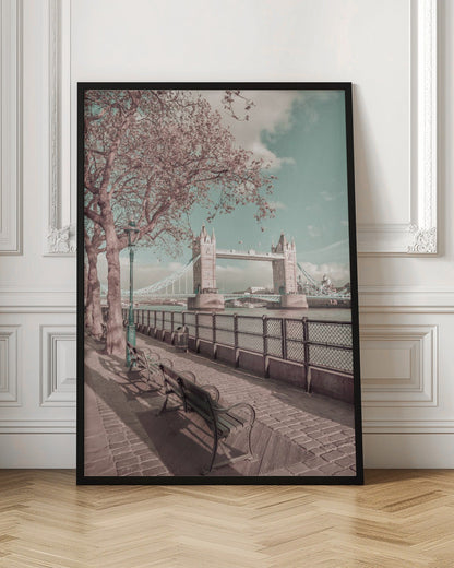 Décoration murale LONDRES Tamise et Tower Bridge | style urbain vintage