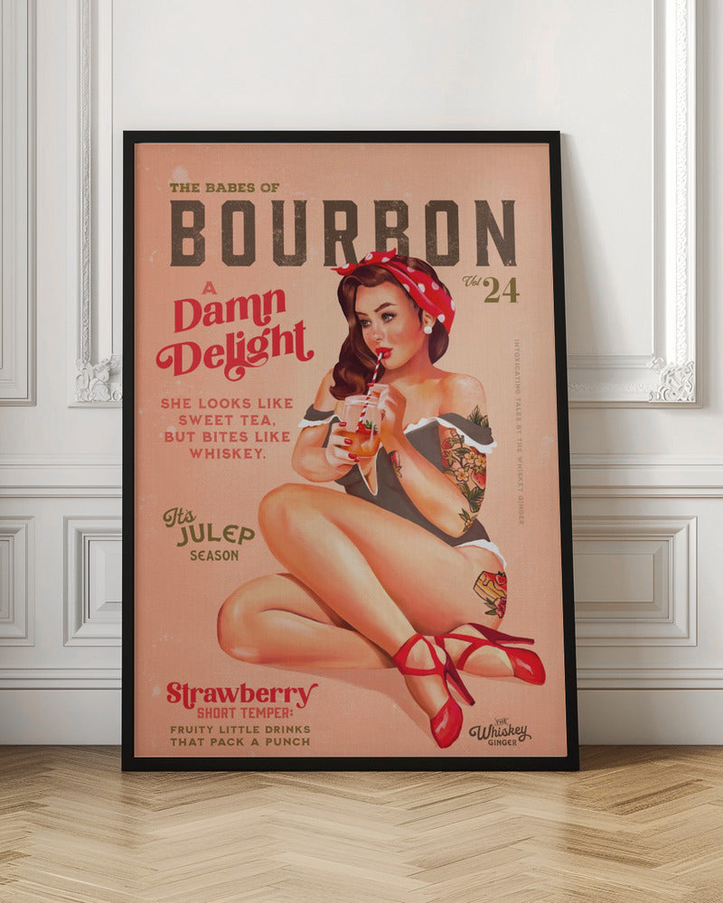 Décoration murale Babes of Bourbon Vol 22 Pin-up vintage buvant un cocktail