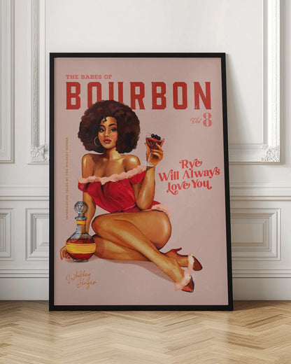 Décoration murale Pin-up vintage "Babes of Bourbon Vol 8" avec Afro