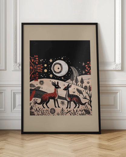 Art mural scandinave Folk et Tricot : Folklore Holiday 2 Impression sur toile