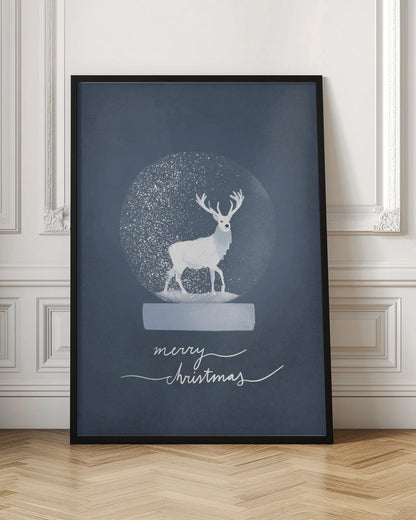 Toile murale imprimée cerf boule à neige