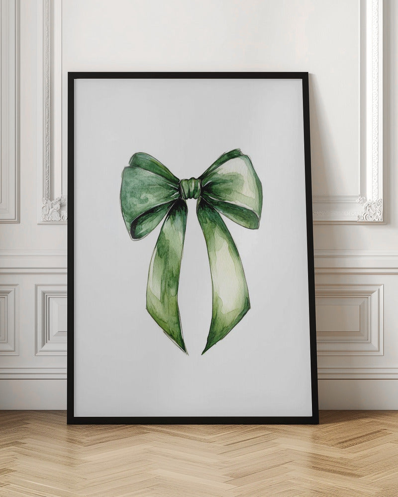 Décoration Murale Nœud Vert Aquarelle Impression sur Toile