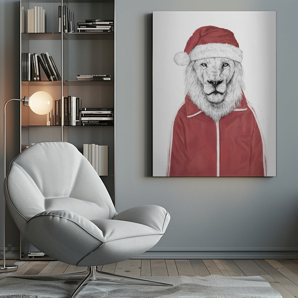 Décoration murale lion Père Noël