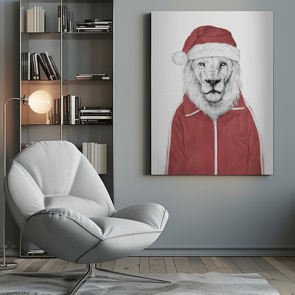 Décoration murale lion Père Noël