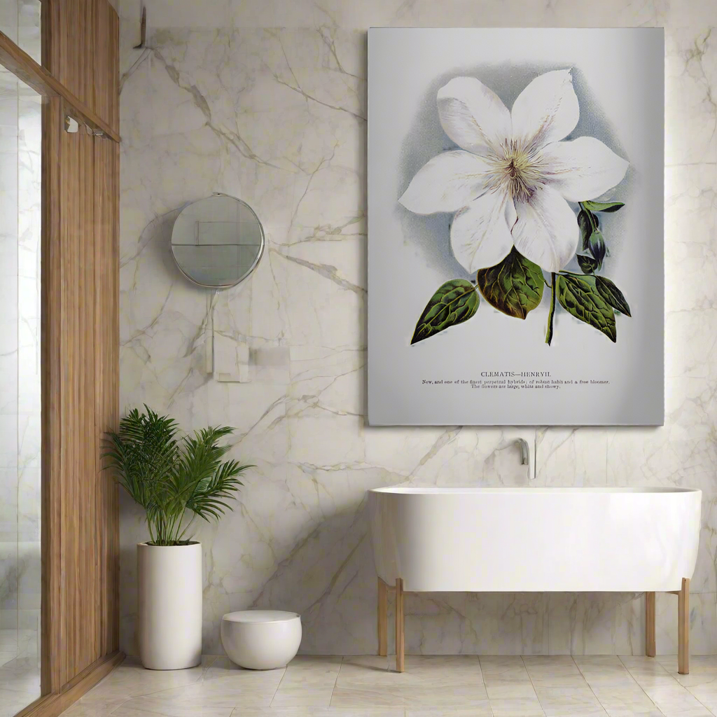 Lithographie murale fleur de clématite