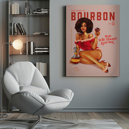 Décoration murale Pin-up vintage "Babes of Bourbon Vol 8" avec Afro