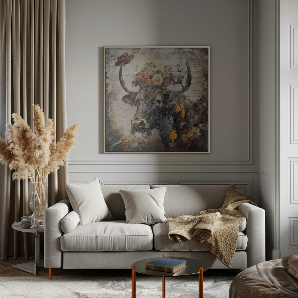 Art mural Fleurs Animaux Illustration vintage 09