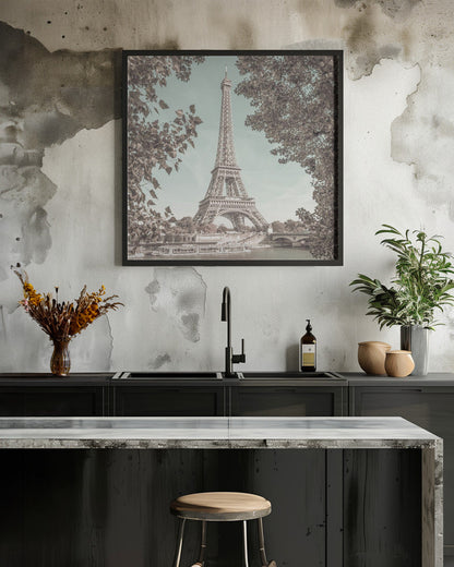 Décoration murale PARIS Tour Eiffel & Seine | style urbain vintage