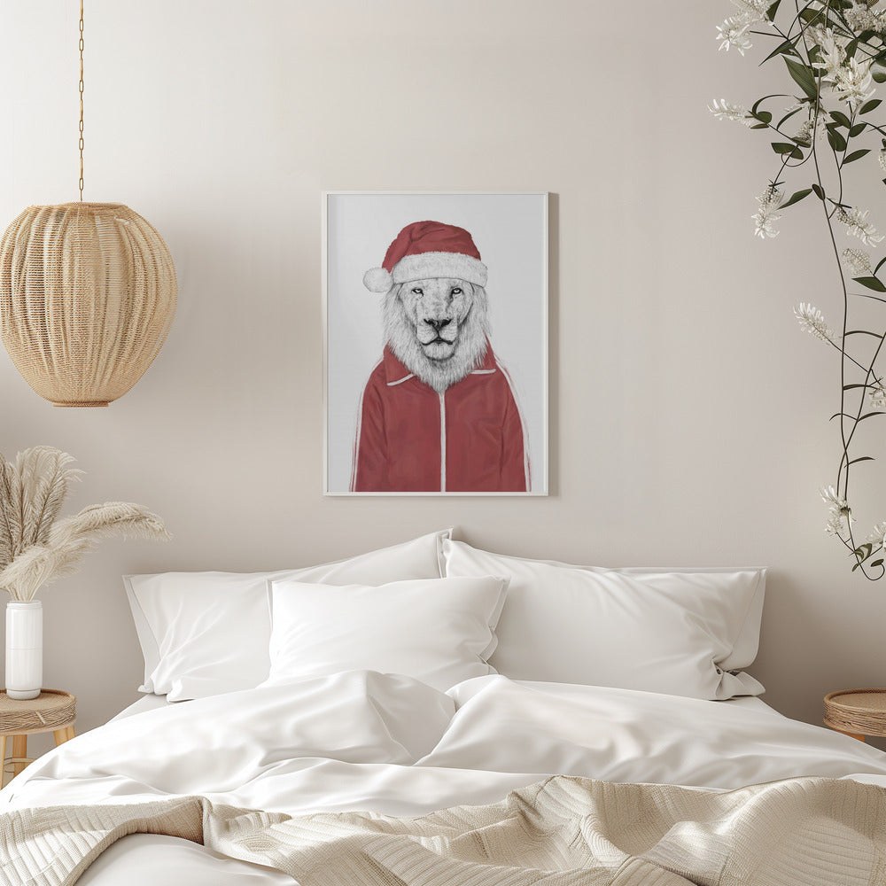 Décoration murale lion Père Noël