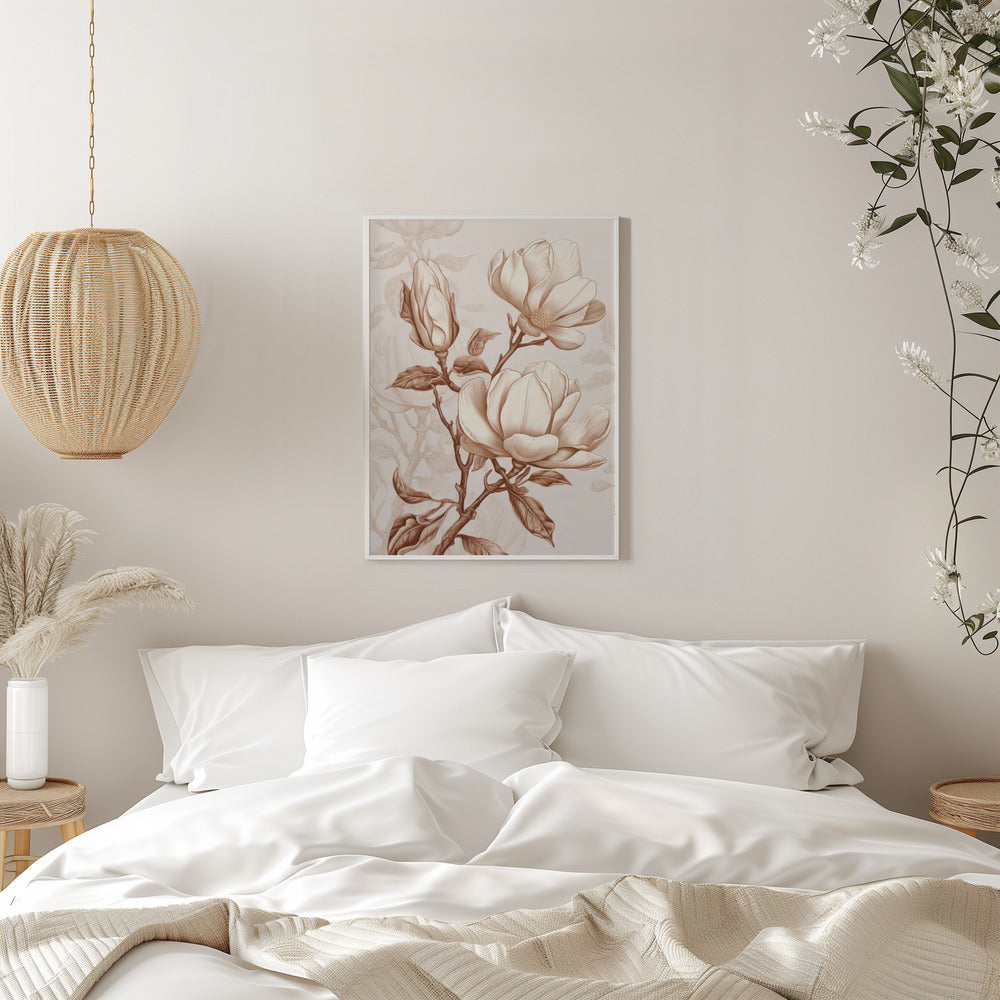 Décoration murale Fleurs beiges 1