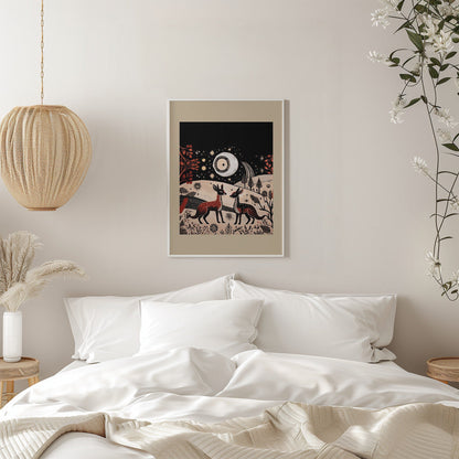 Art mural scandinave Folk et Tricot : Folklore Holiday 2 Impression sur toile