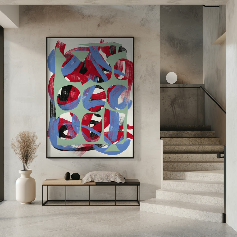 Art mural Coups de pinceau secs directionnels abstraits 03