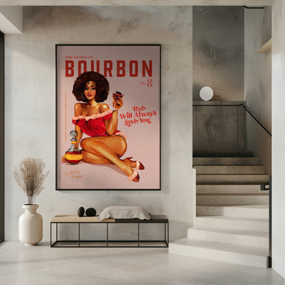 Décoration murale Pin-up vintage "Babes of Bourbon Vol 8" avec Afro