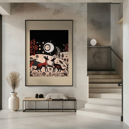 Art mural scandinave Folk et Tricot : Folklore Holiday 2 Impression sur toile