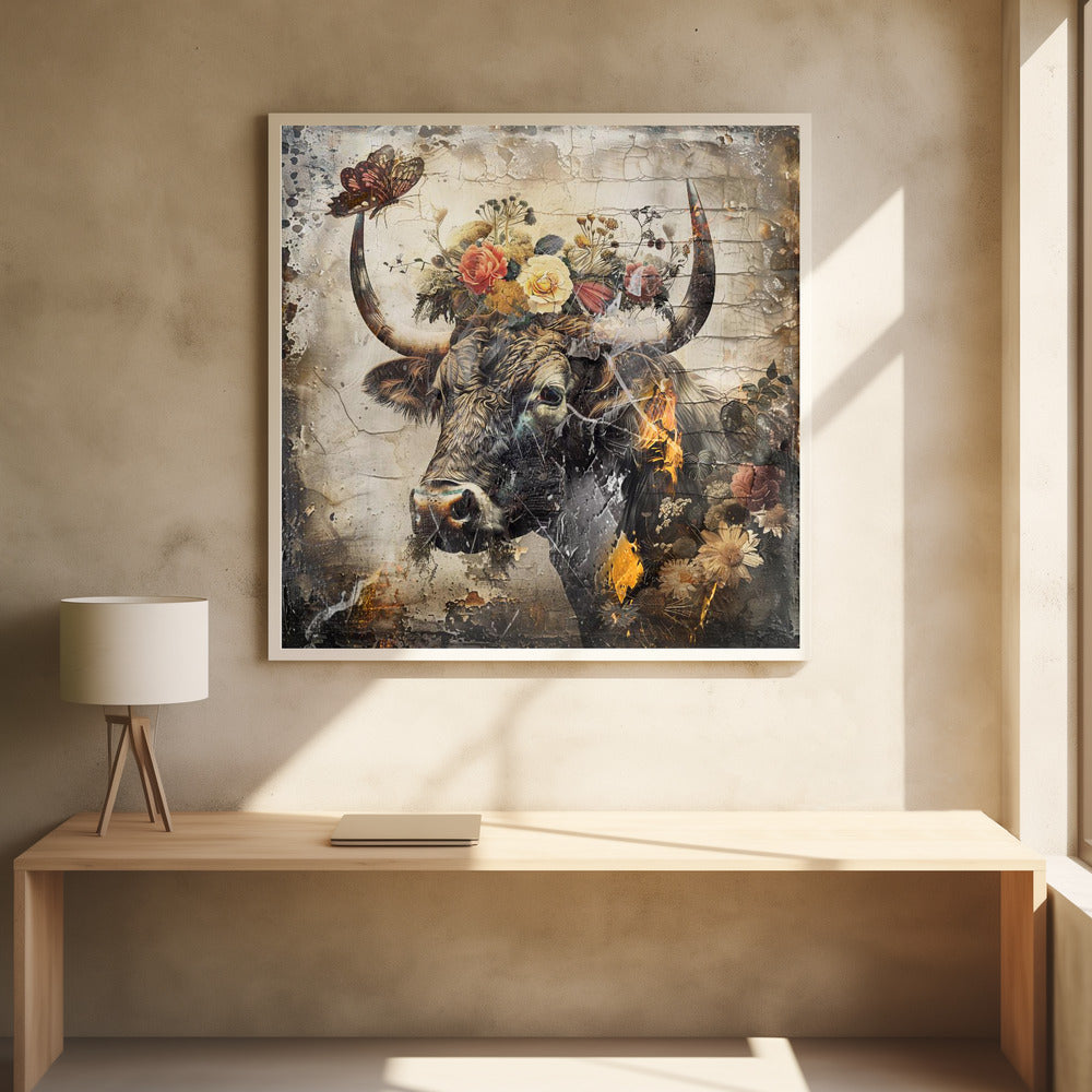 Art mural Fleurs Animaux Illustration vintage 09