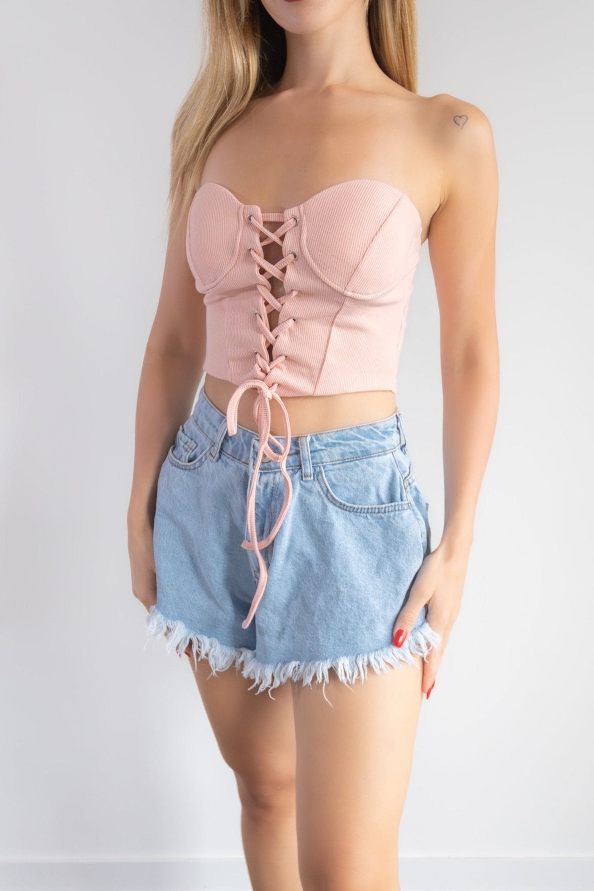 Haut court corset - Taille unique ajustable