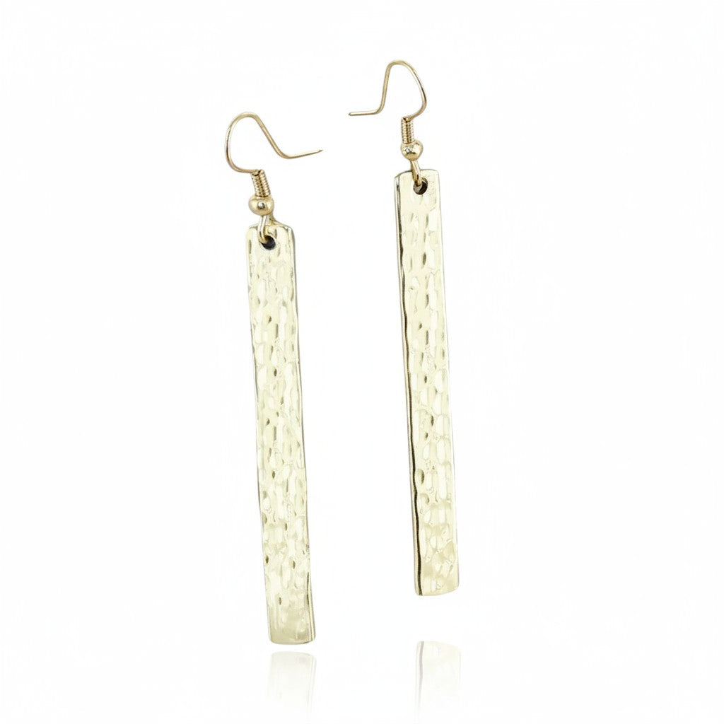 Boucle d'oreille barre en métal - Couleur or