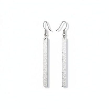 Boucle d'oreille barre métallique - Couleur argent