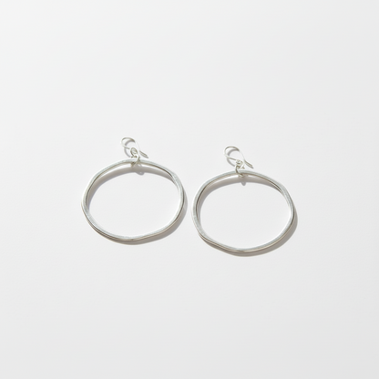 Hoop Earrings In Silver Plate