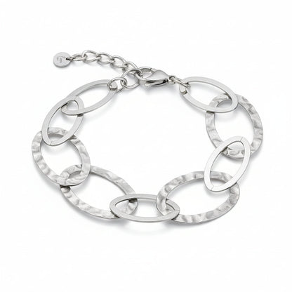 Bracelet maillons ovales - Acier inoxydable gris