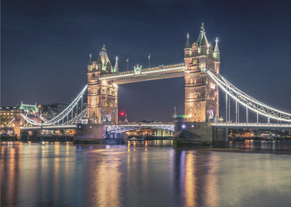 London Tower Bridge Illuminated at Night Canvas Wall Art