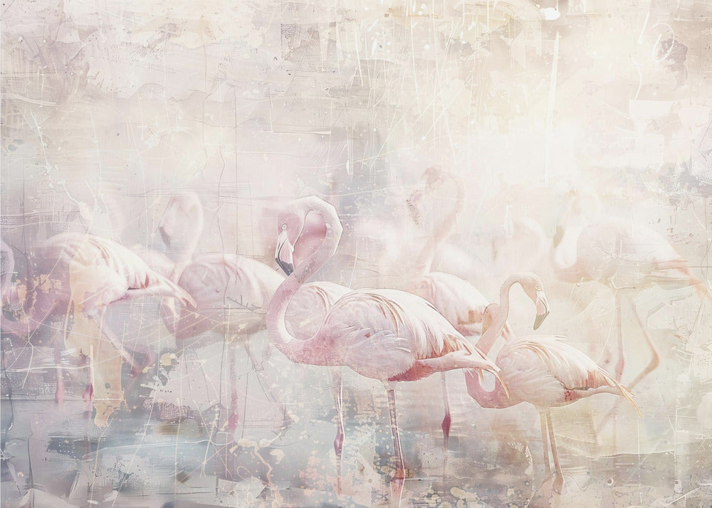 Décoration murale Flamant rose Animal Illustration Art Vintage Décoration murale 10