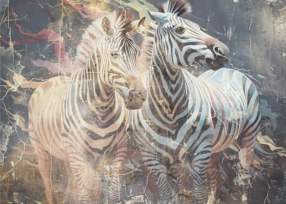 Décoration murale Zèbre Animal Art vintage Illustration Murale 03