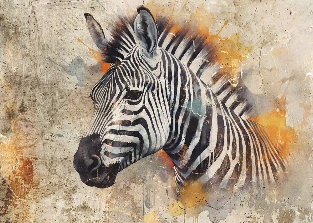 Décoration murale Zèbre Animal Vintage Illustration Décoration murale 06