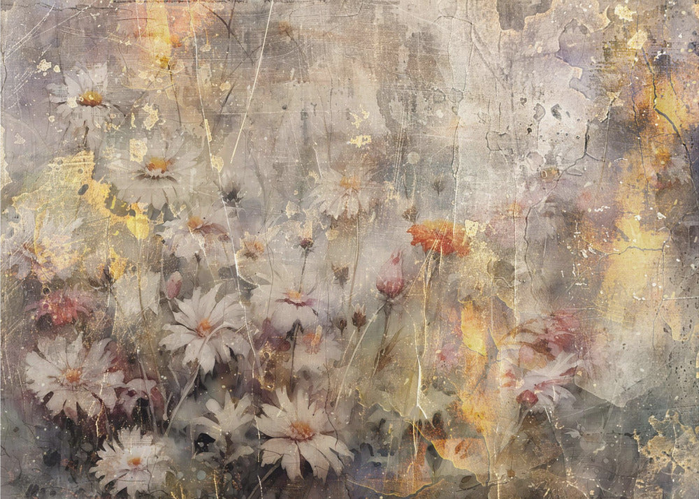 Art mural Fleur Art floral Illustration Décoration murale 010