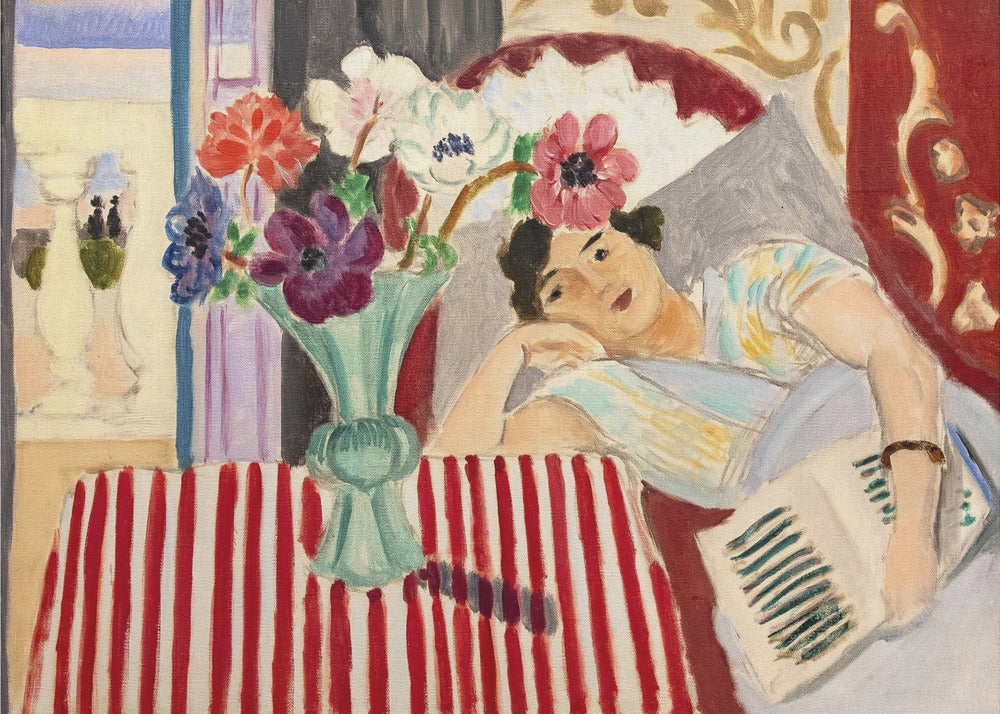 Décoration murale Femme et Anémones
