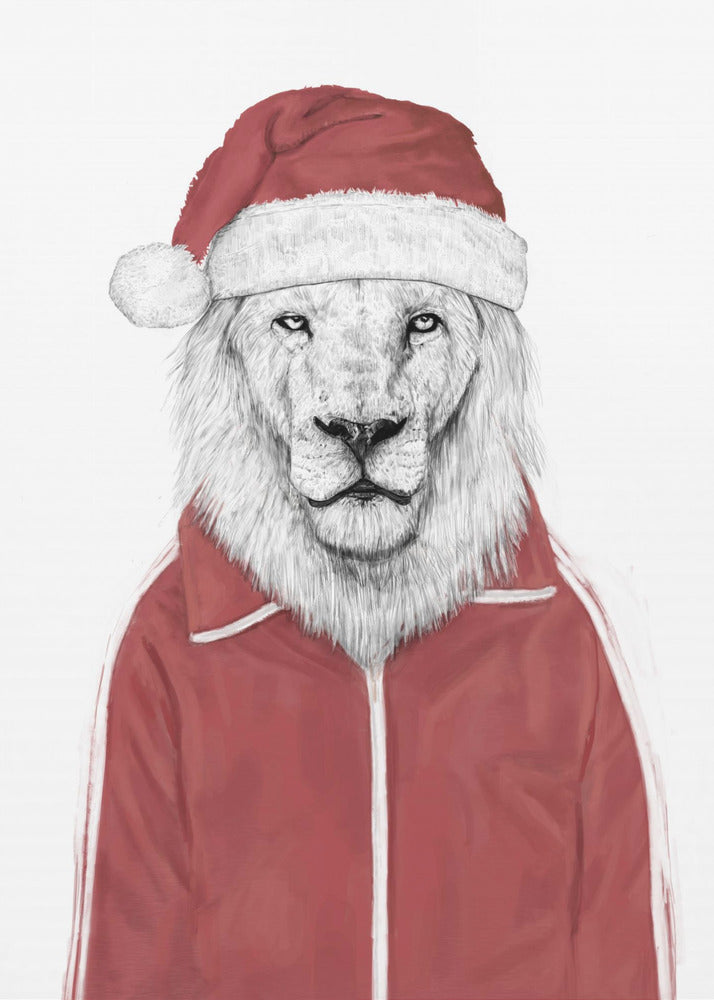 Décoration murale lion Père Noël