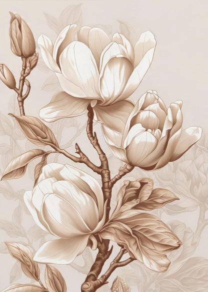 Beige Flowers 2