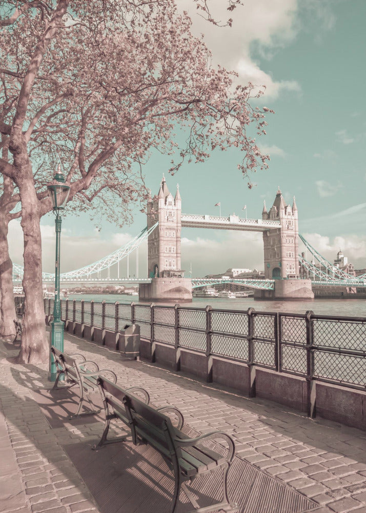 Décoration murale LONDRES Tamise et Tower Bridge | style urbain vintage