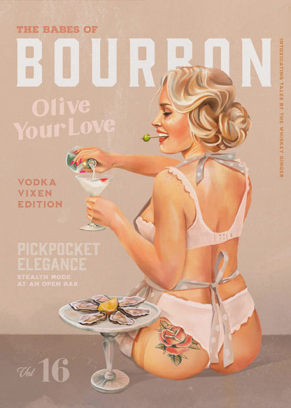 Décoration murale Pin-up Babes of Bourbon Vol 16 Vintage Vodka Martini