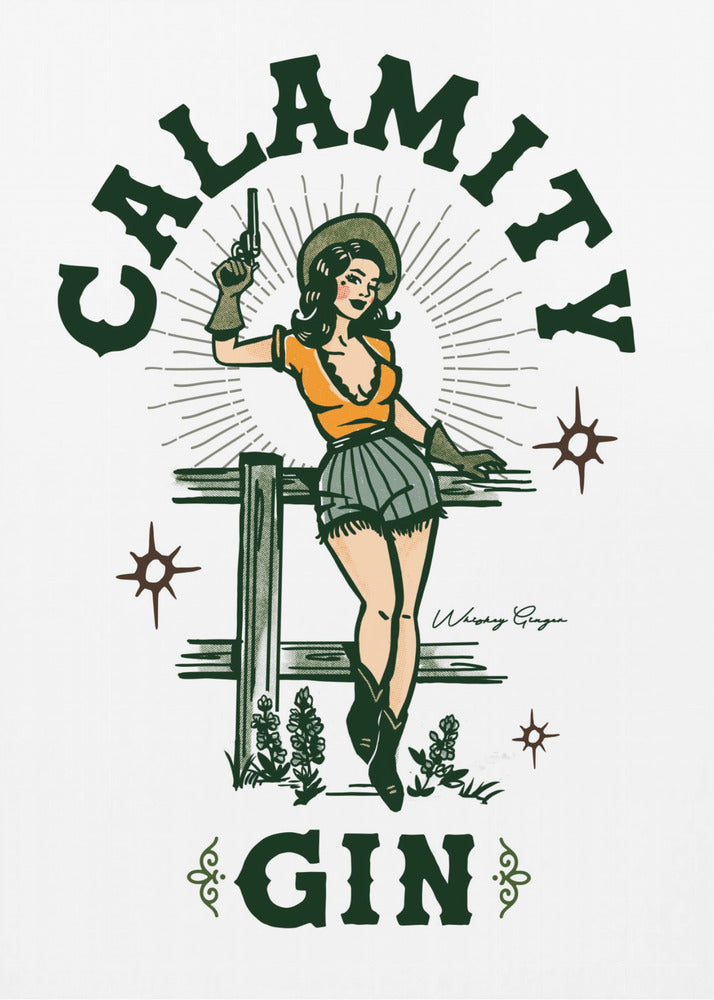 Décoration murale Calamity Gin, drôle, rétro, western, cow-girl