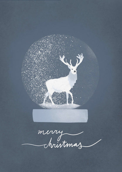 Toile murale imprimée cerf boule à neige