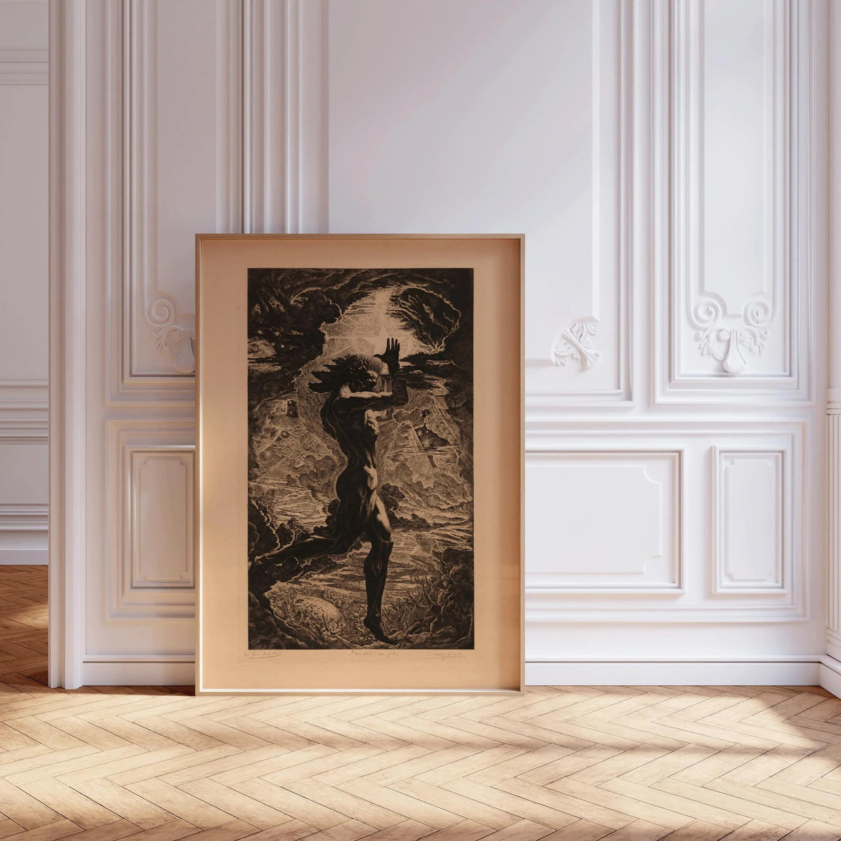 Jean Delville Prometheus Giclee Print: Symbolist Sketch Art, Framed or Unframed