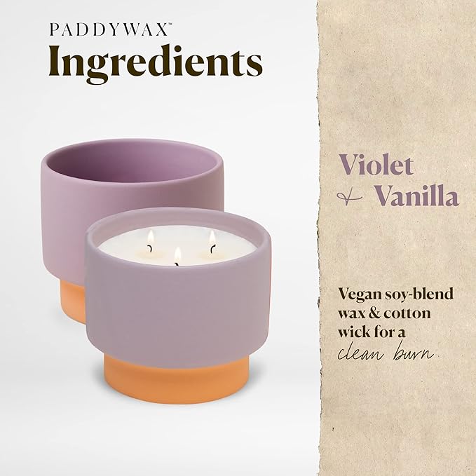 Bougie Color Block 16 oz - Violette + Vanille par Paddywax