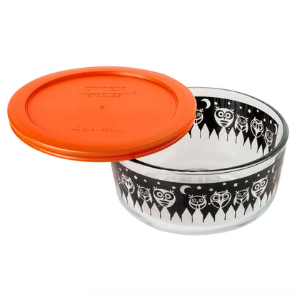 Hibou d'Halloween Pyrex décoré de 4 tasses