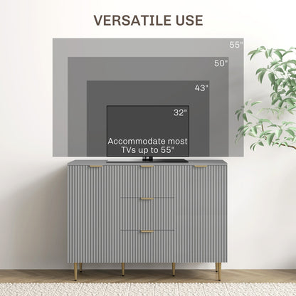 Buffet de cuisine moderne/Meuble d'entrée Ellis avec 3 tiroirs - Gris