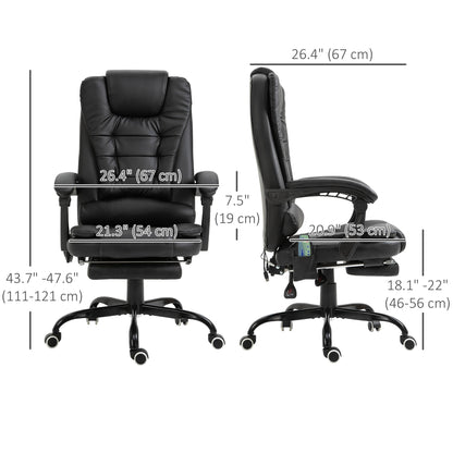 Chaise de bureau de direction Declan avec 7 points de massage et fonctions inclinables - Noir