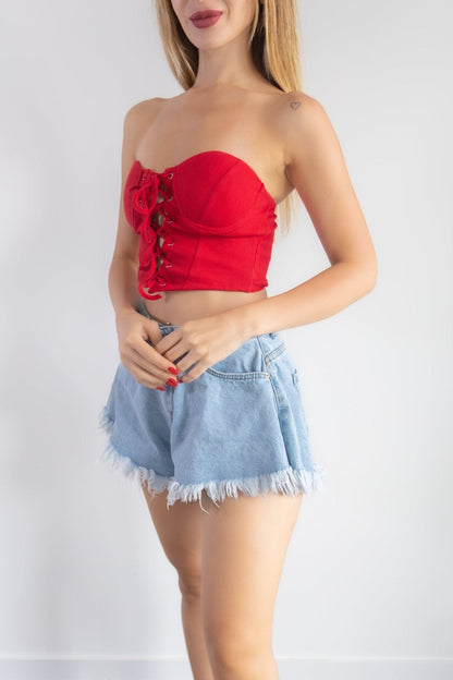 Haut court corset - Taille unique ajustable