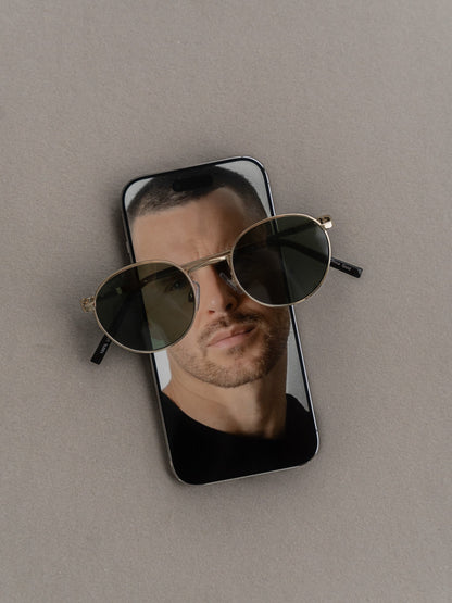 Boléro Sage — Round Metal Sunglasses