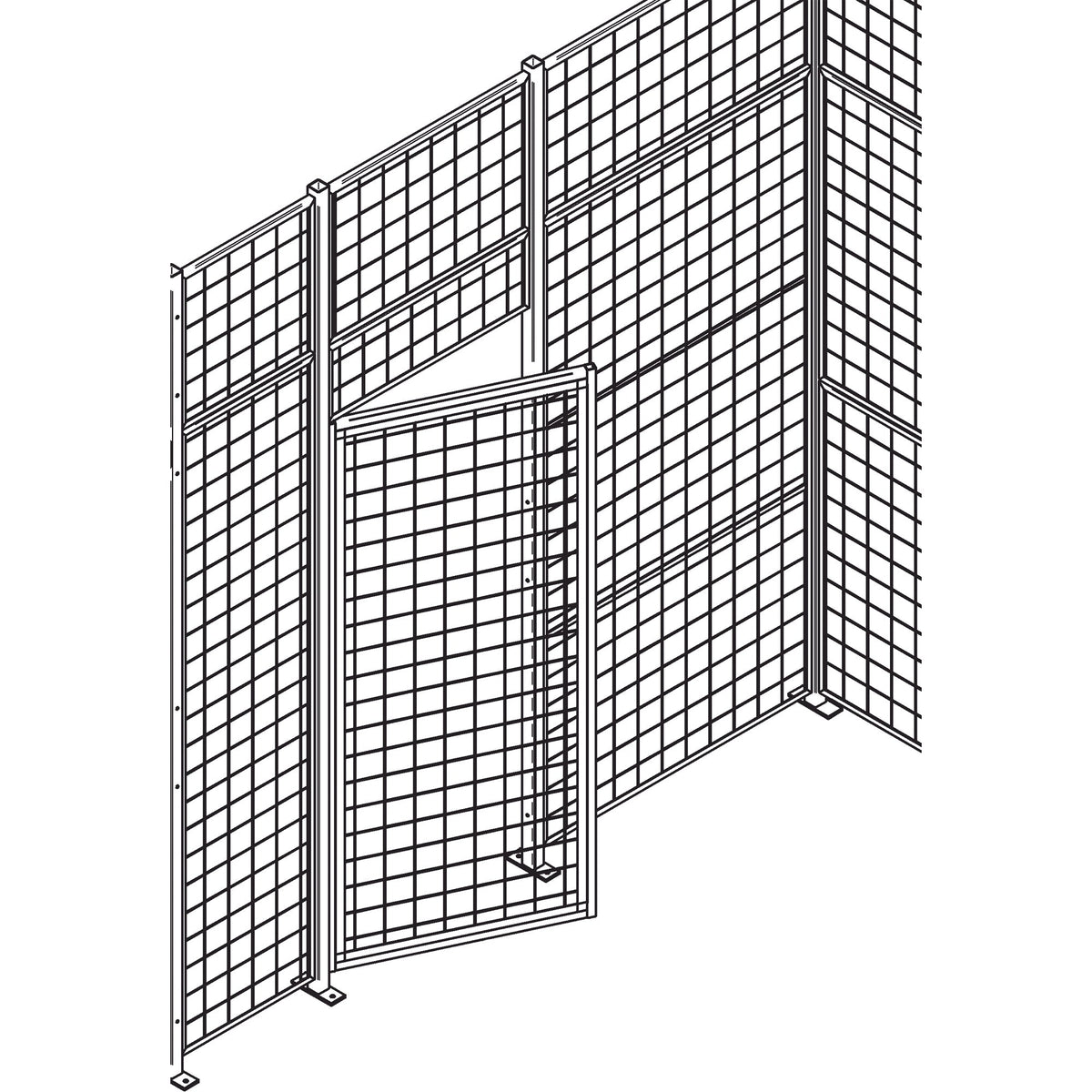 Porte battante en grillage robuste, 1,22 m (4 pi) de large x 2,13 m (7 pi) de haut