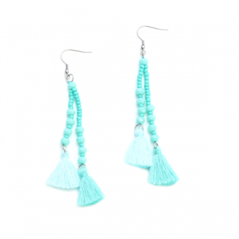 Boucles d'oreilles pendantes à pampilles doubles et cristaux